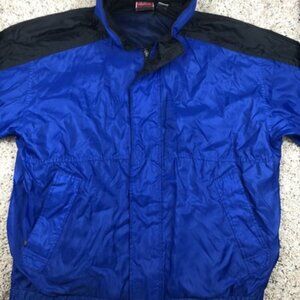 Marlboro Unlimited Vintage Full Zip Up Windbreaker Jacket Blue Mens Size Large